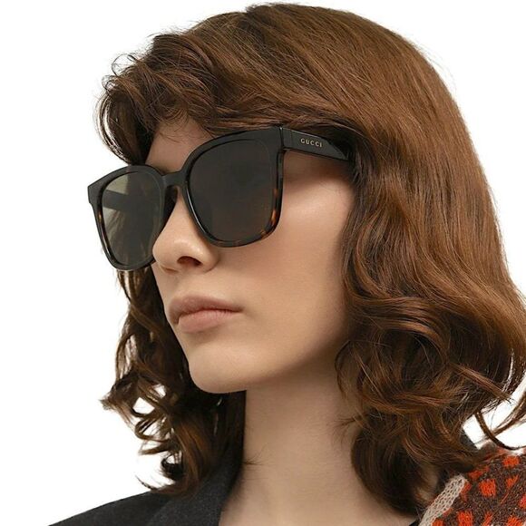 NEW Gucci GG1346SK 002 Black Brown Polarized Square Unisex Sunglasses GG 1346SK - Picture 5 of 15